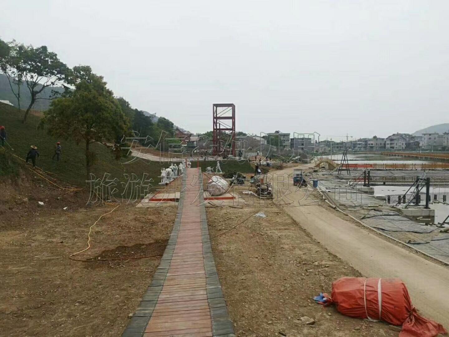 浙江省臺州市風火輪，水上趣橋，網紅橋，網紅秋千，摩拜單車安裝完畢